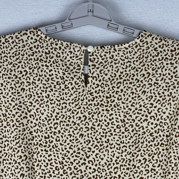 PRETTY GARDEN WOMEN'S LEOPARD PRINT TIERED MIDI FLOWY DRESS FUFF SLEEVE M - Picture 4 of 12